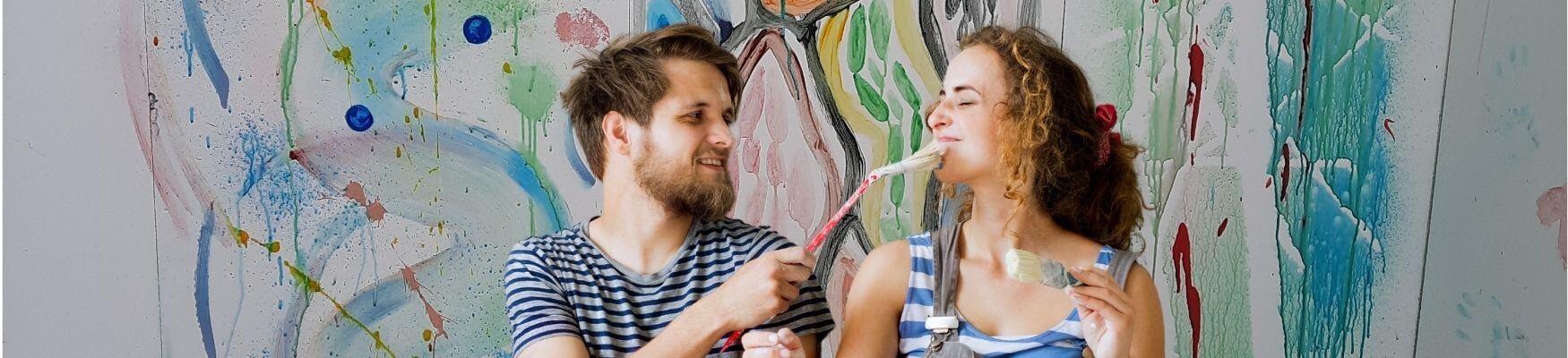 Couple Painting Faces 