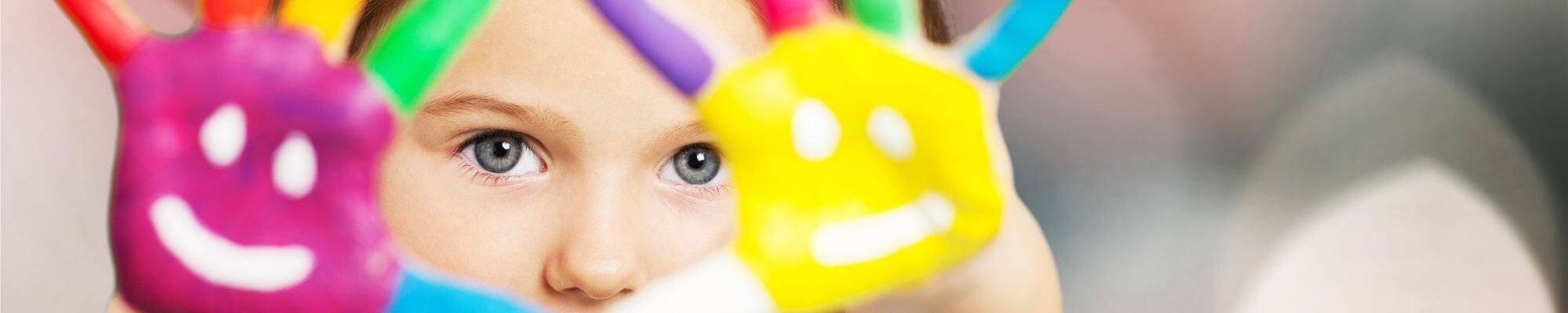 Child with painted hands
