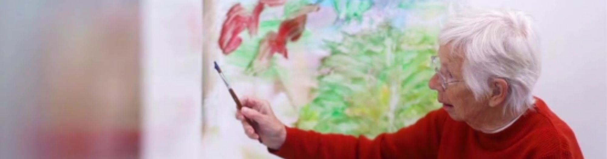 Elderly Woman Painting