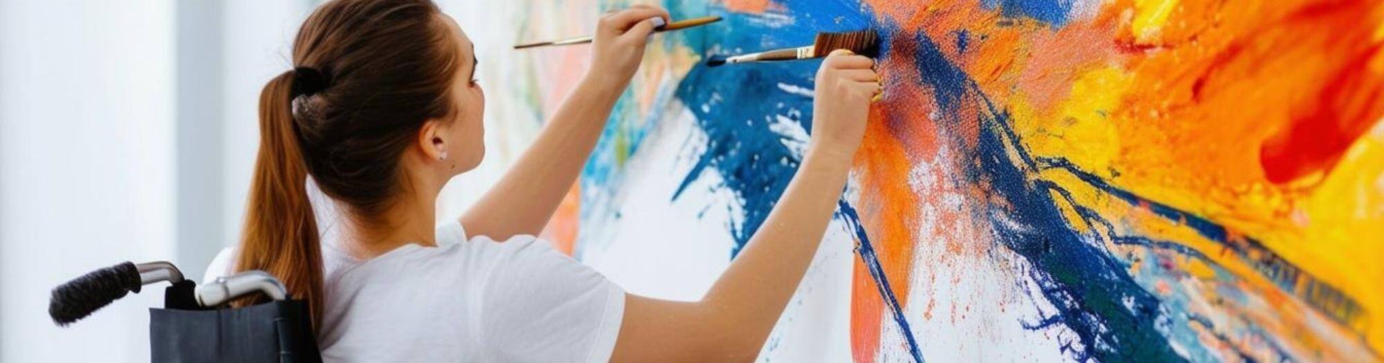 Woman in Wheelchair Painting