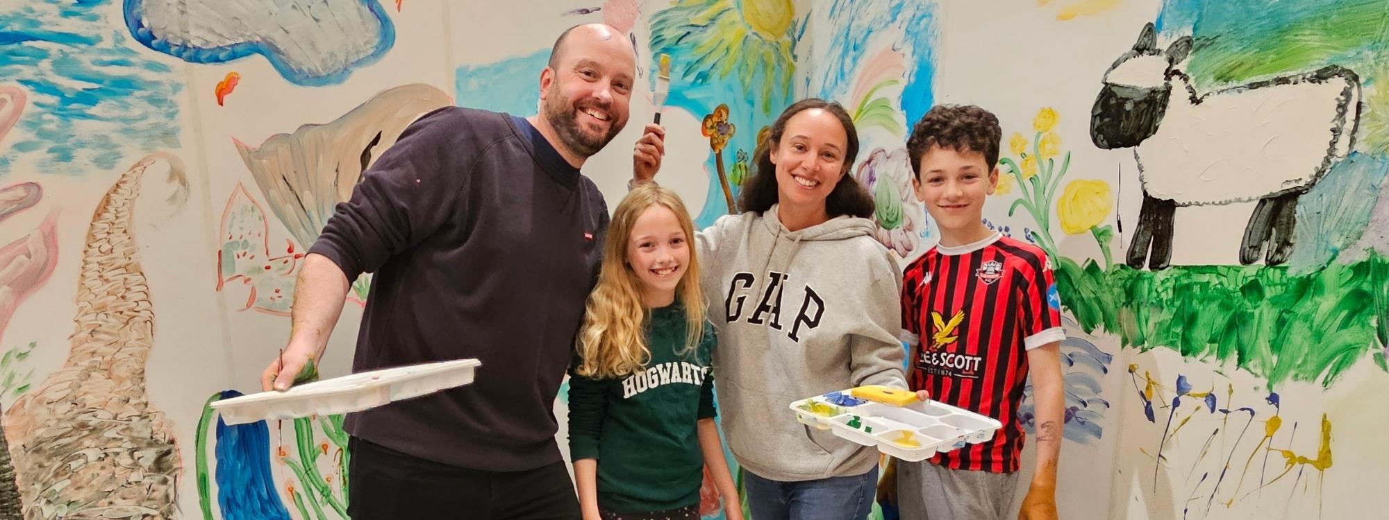 Family of four painting