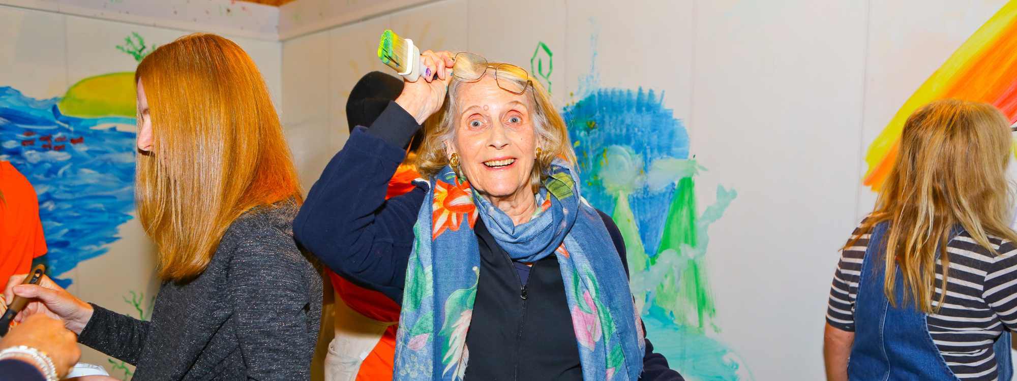 Senior Woman at Paint and Sip Night