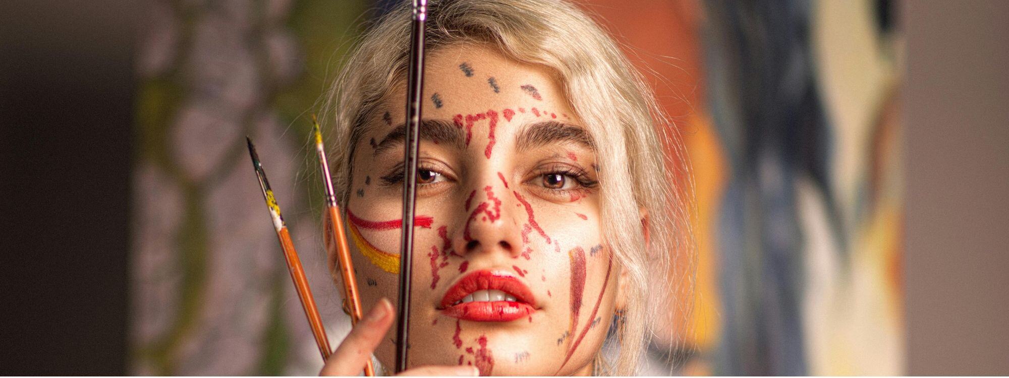 Woman With paint on her face