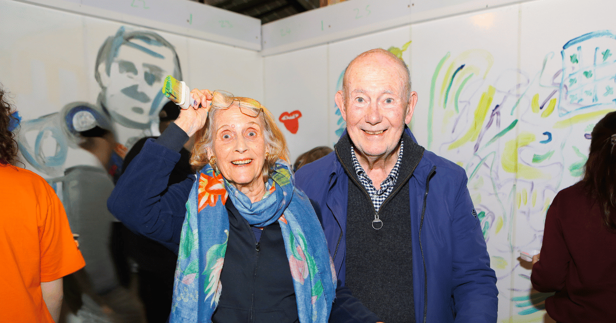Elderly Couple at Paint and Sip Tunbridge Wells
