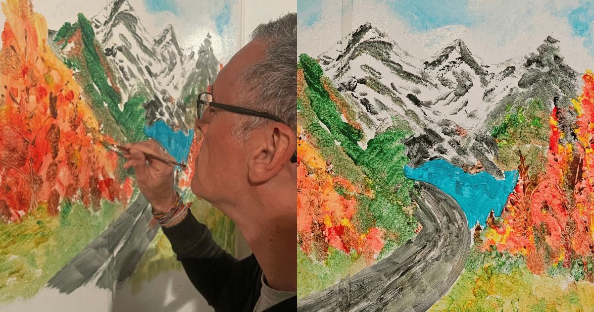 Man at Paint and Sip Tunbridge Wells