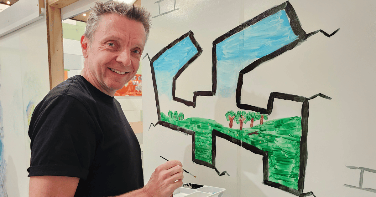 Man with Abstract at Freestyle Paint