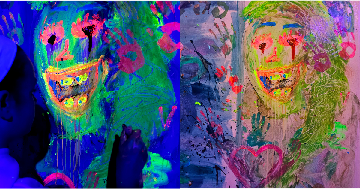 Teen Neon Paint Night_ Neon Paint art work