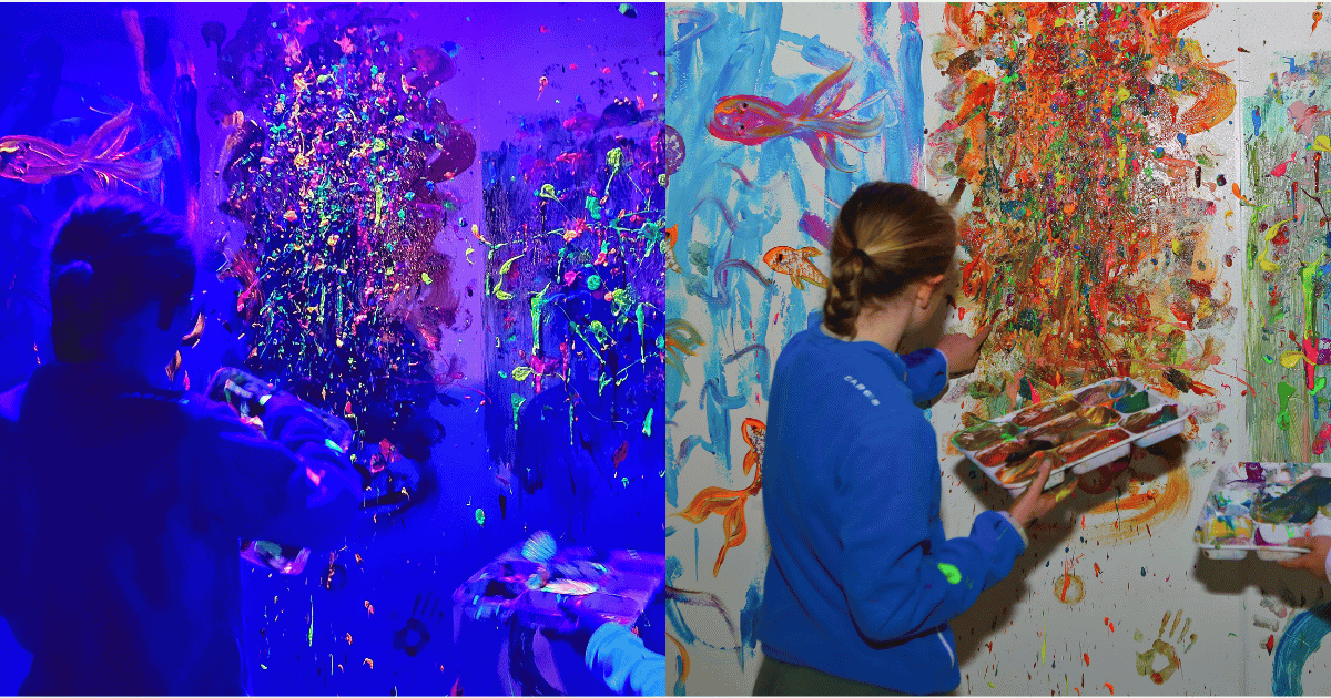 Ultra violent painting Teen Neon Paint Night, Paint and Go Tunbridge Wells