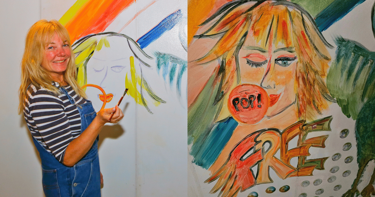 Woman and her art work