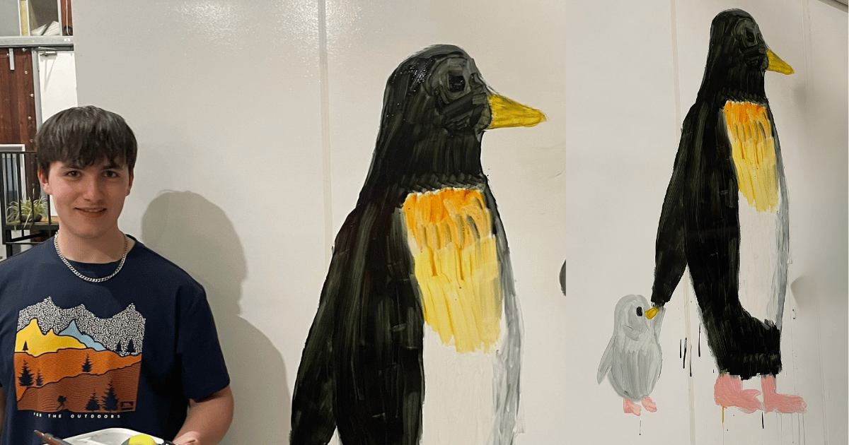 Young Boy with his Penguin