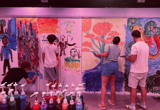 UV Mural Painting Daytime Family Group UV Mural Painting Daytime Family Group